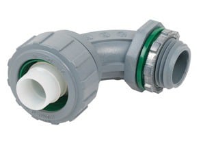 Bridgeport 472-NMLT Connector, Liquid Tight, 90 Degree Non-Metallic, Size 1 Inch