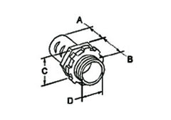 Bridgeport 519-DC2 Connector Conduit 3/8 In Flex Met Conduit