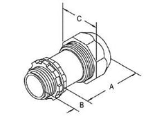 Bridgeport 595-DC2 Mighty-Seal Jacketed MC Cable Connector 3/8 in