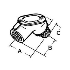 Bridgeport 71-DC2 Pull Elbow, Rigid to Box, Zinc Die Cast, Size 1/2 Inch