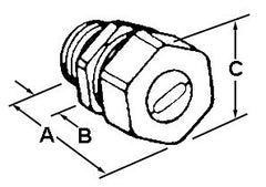 Bridgeport 761-UF Connector, UF, Zinc Die Cast, Size 1/2 Inch