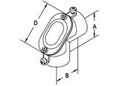 Bridgeport 81-DCA Aluminum 1/2 Set Screw Coupling Pull Elbows