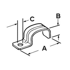 Bridgeport 881-SE Strap, Service Entrance, One Hole, Steel, SE/SEU Cable Size #3, #8, #6, #4