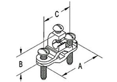 Bridgeport RB-16 Rebar Ground Clamp - Direct Burial Type - Side Lay In