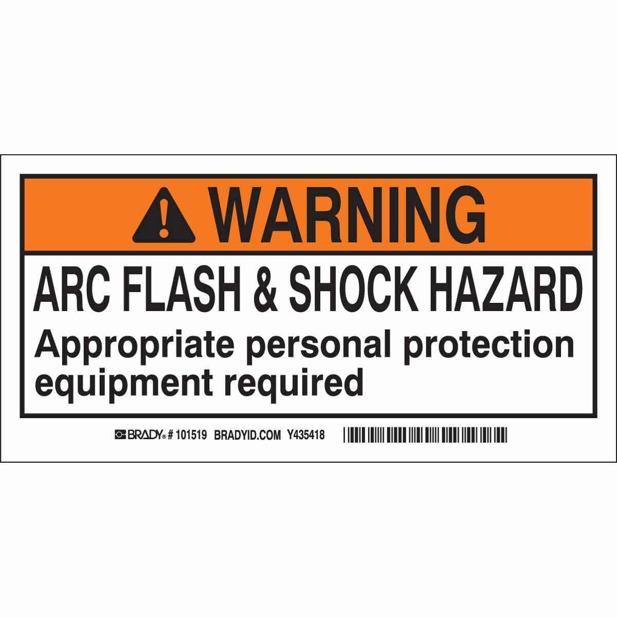 Brady 101519 Laminated Self-Adhesive Arc Flash Label 2 in L x 4 in W