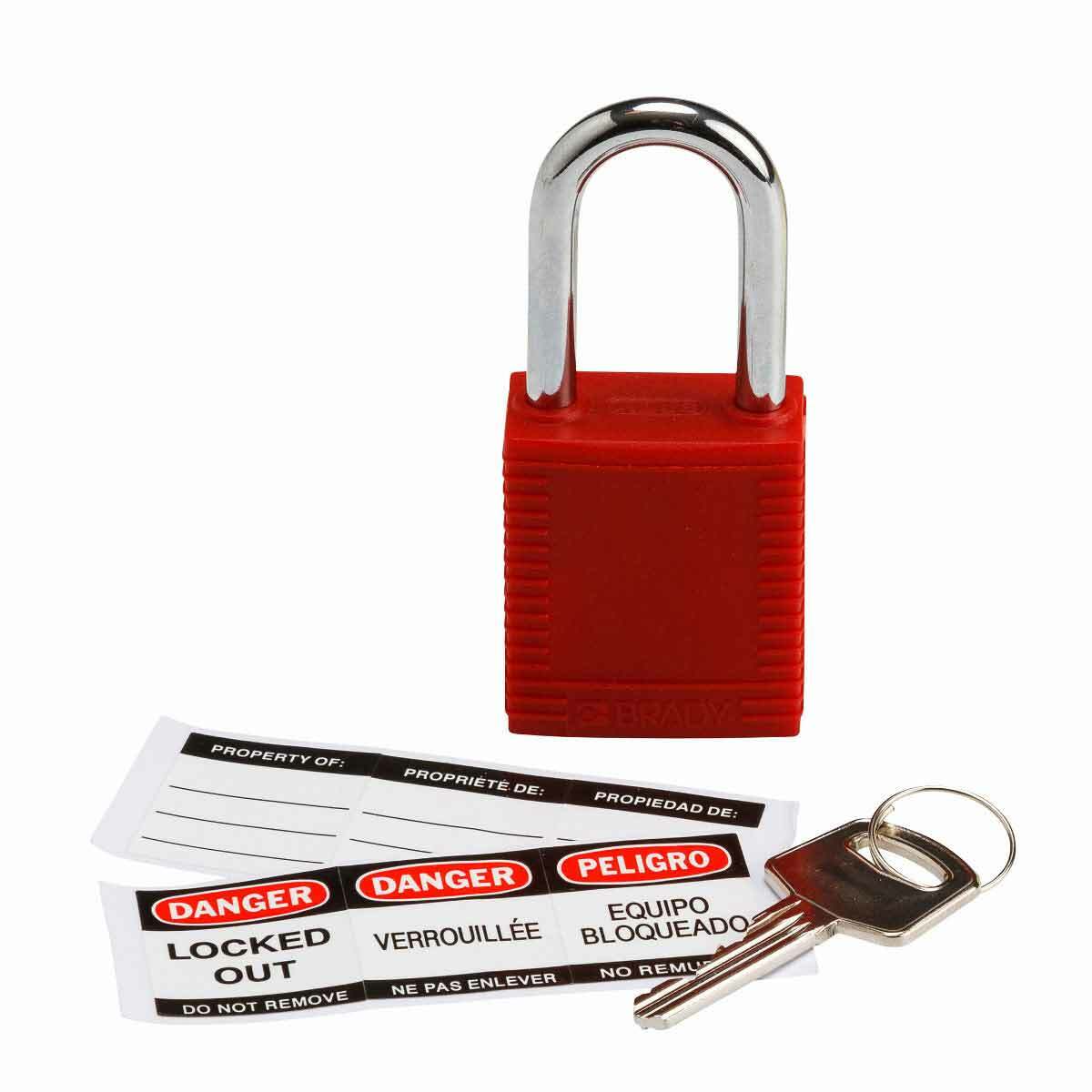 Brady 103533 DP-BRADY SAFETY PADLOCK, 1.5 KD RED