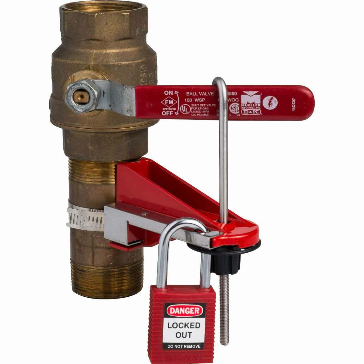 Brady 105890 Anti-Spark Key Retaining Open Shackle Safety Padlock, Alike Key, Red, Fiberglass Reinforced Nylon Body, 1/4 in Dia x 1-1/2 in H x 0.8 in W Triple Coated Hardened Steel Shackle