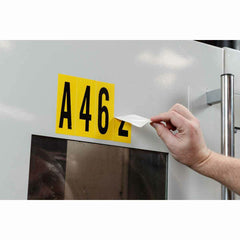 Brady 3460-3 5 Height 1-3/4 Width B-498 Repositionable Coated Vinyl Cloth Black On Yellow 34 Series Indoor Number Label Legend 3