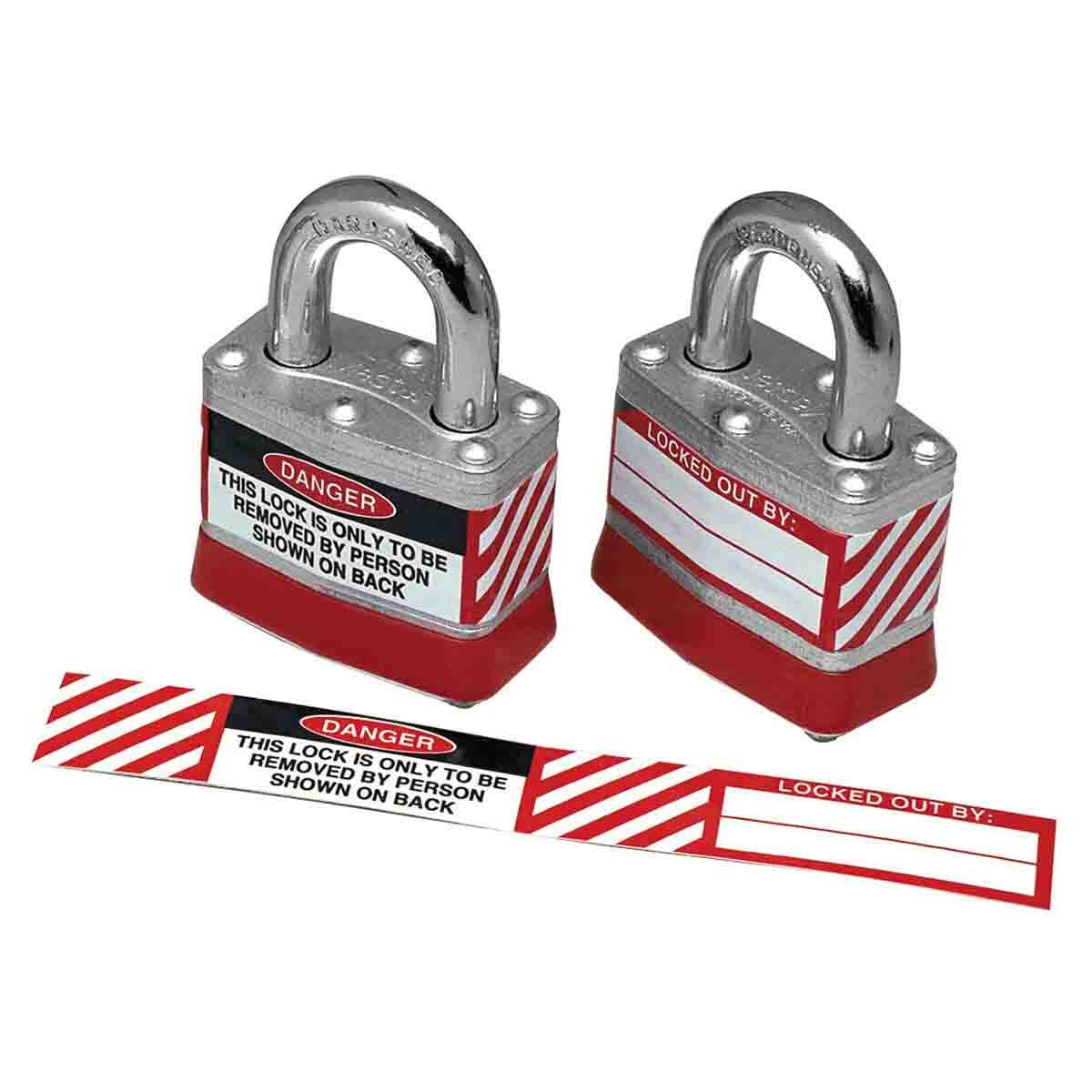 Brady 50280 Padlock Labels Vinyl DANGER Locked Out 6PK