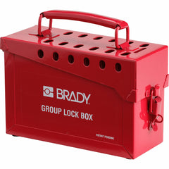 Brady 65699 Group Lock Box, Small, 13 Lock, Red