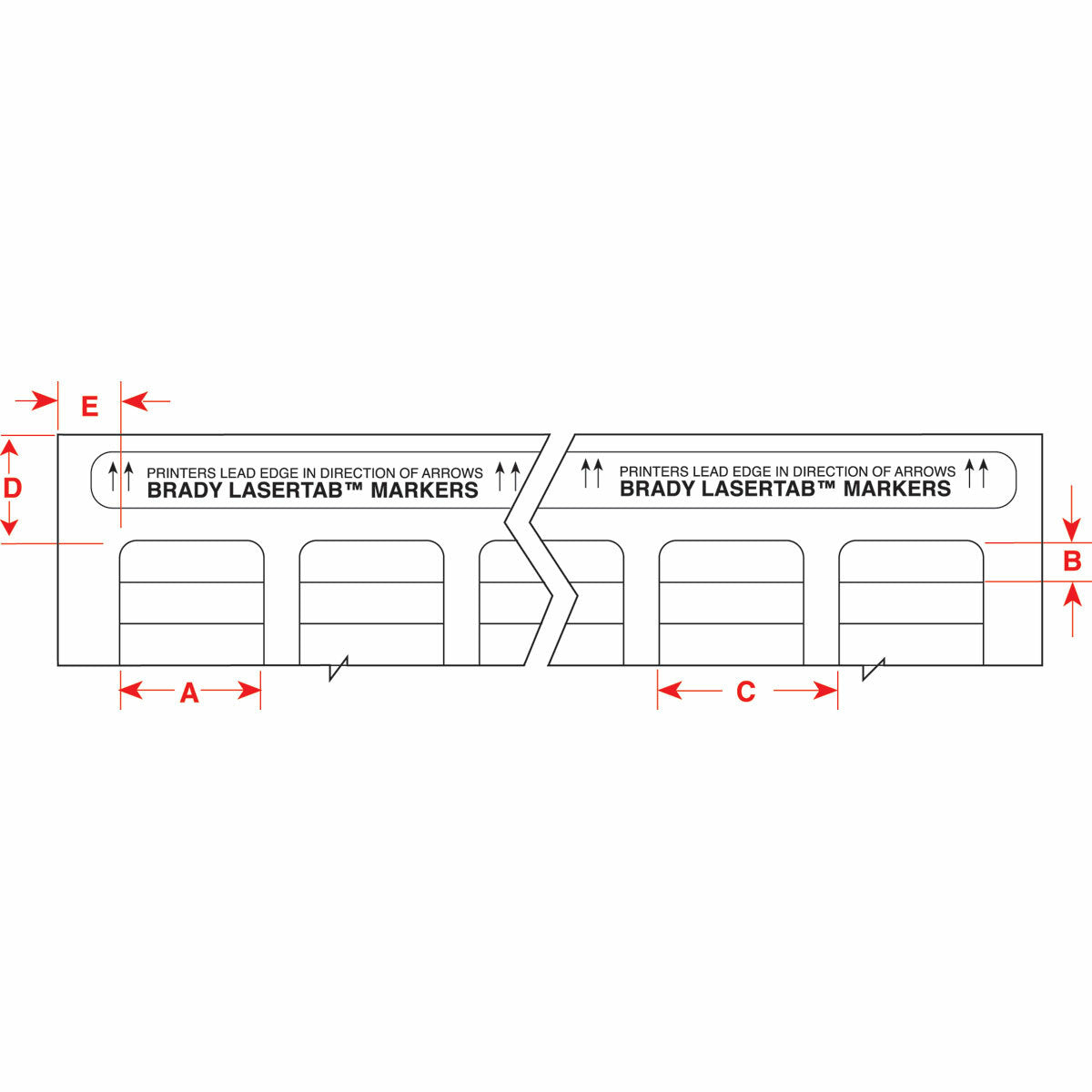 Brady LAT-4-747-10 Lbl Blanks 0.25 in H x 0.8 in W 33/PK