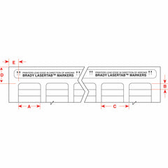 Brady LAT-4-747-10 Lbl Blanks 0.25 in H x 0.8 in W 33/PK