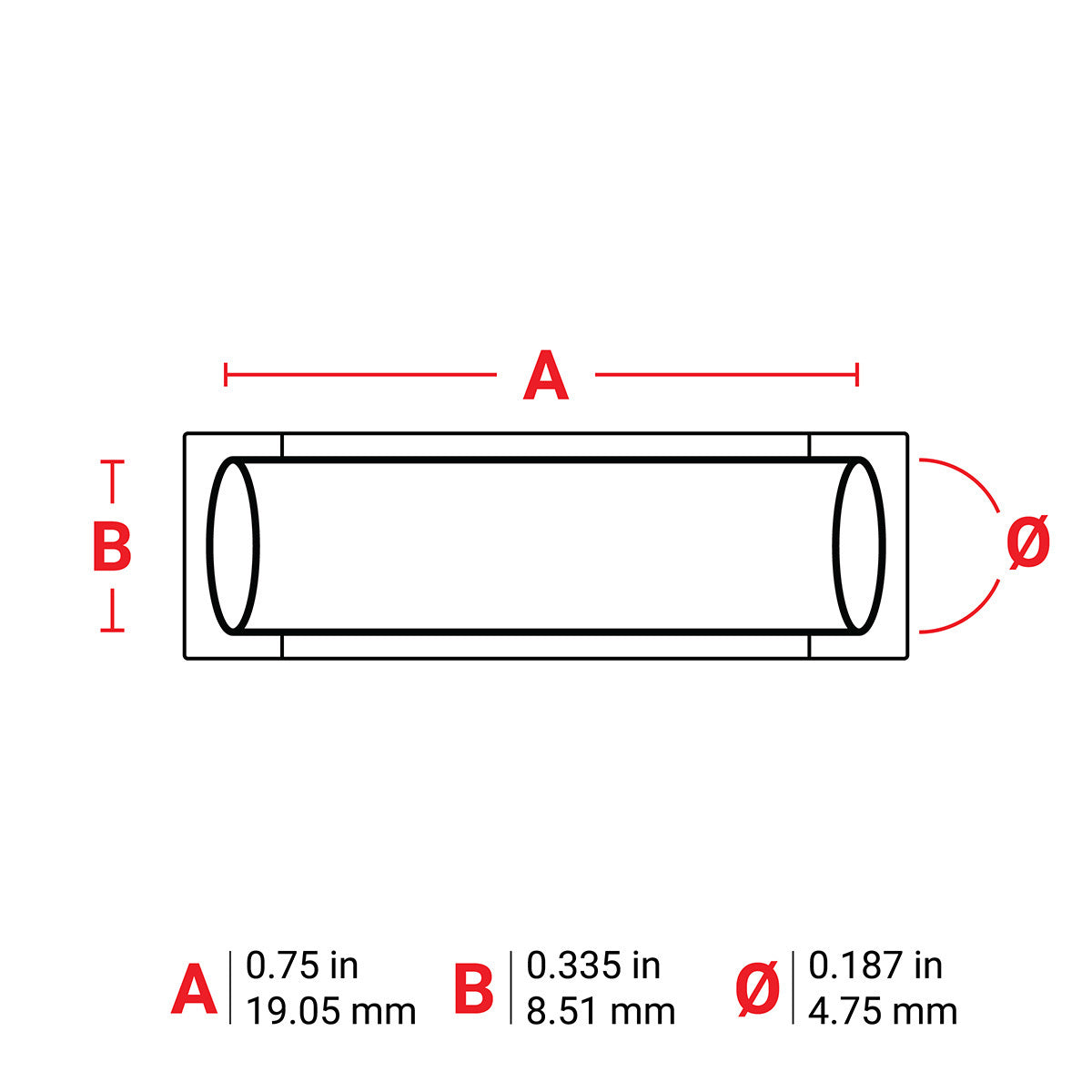 Brady M-187-075-342 Sleeve, 0.187 in Dia x 0.75 in W, Replacement MPN