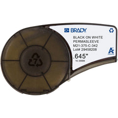 Brady M21-375-C-342 PermaSleeve Heat Shrink Wire Marker Sleeve, 7 ft Length, Black on White