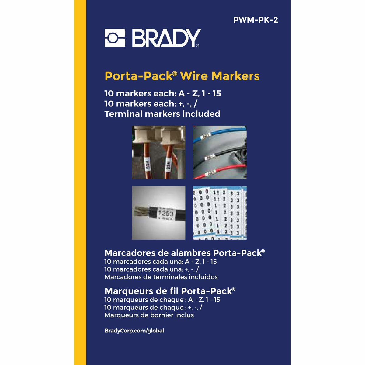 Brady PWM-PK-2 Porta-Pack Wire Marker Book 1-1/2 Inch Length 0.2 Inch Width