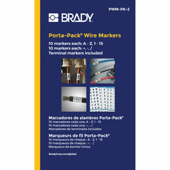 Brady PWM-PK-2 Porta Pack Wire Marker Book, A - Z, 0 - 15, +, -, /