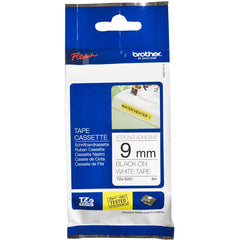 Brother TZES221 TZe Tape, Black on White Extra-Strength, 0.35 in 26.2 ft (9mm 8m)