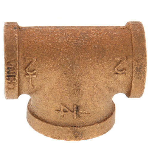 Everflow BRRT0120-NL | 1/2 X 1/4 Reducing Tee - 2 Size Brass Lead Free | BRRT0120-NL