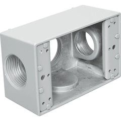 BWF B-100V 1-Gang Weatherproof Outlet Box, Number Of Outlet: 3, Material: Metal, Size: 1 IN