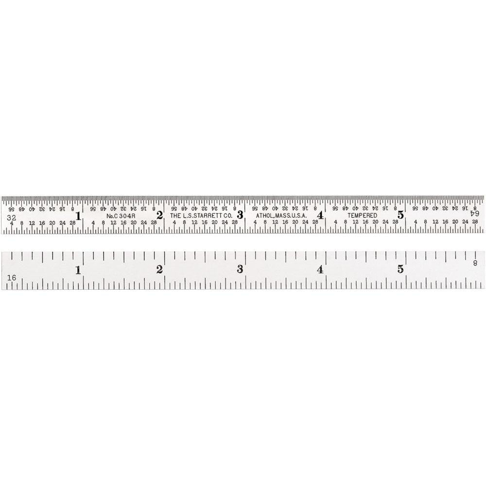 STARRETT Starrett 66008 Flexible Steel Rule 6 in 4R Graduation