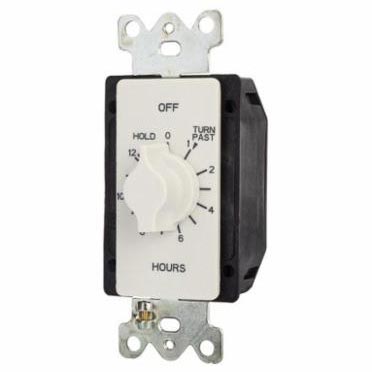 NSi Industries A512HHW Auto Off Interval Mechanical Spring Wound Timer, 12 hr Time Setting, 125/250/277 VAC, 1 hp/2 hp, SPDT Contact Form, 1 Poles