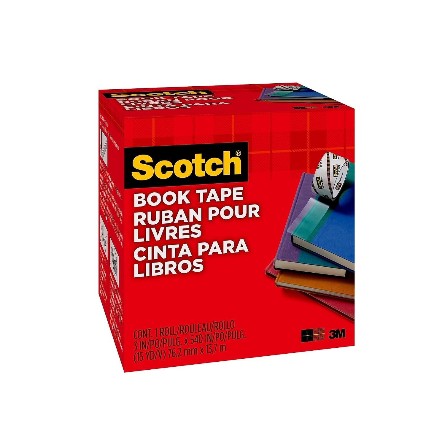3M 3M MMM8453 Scotch Book Tape 3 in x 15 yd (1 Roll) 845-3