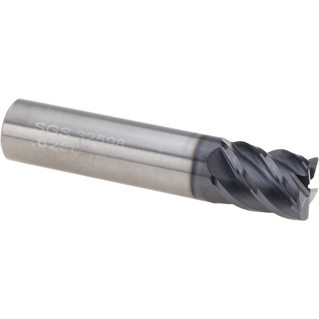 KYOCERA SGS PRECISION TOOLS Sgs 32598 Corner Radius End Mill 5/8 in 5 Flute Altin