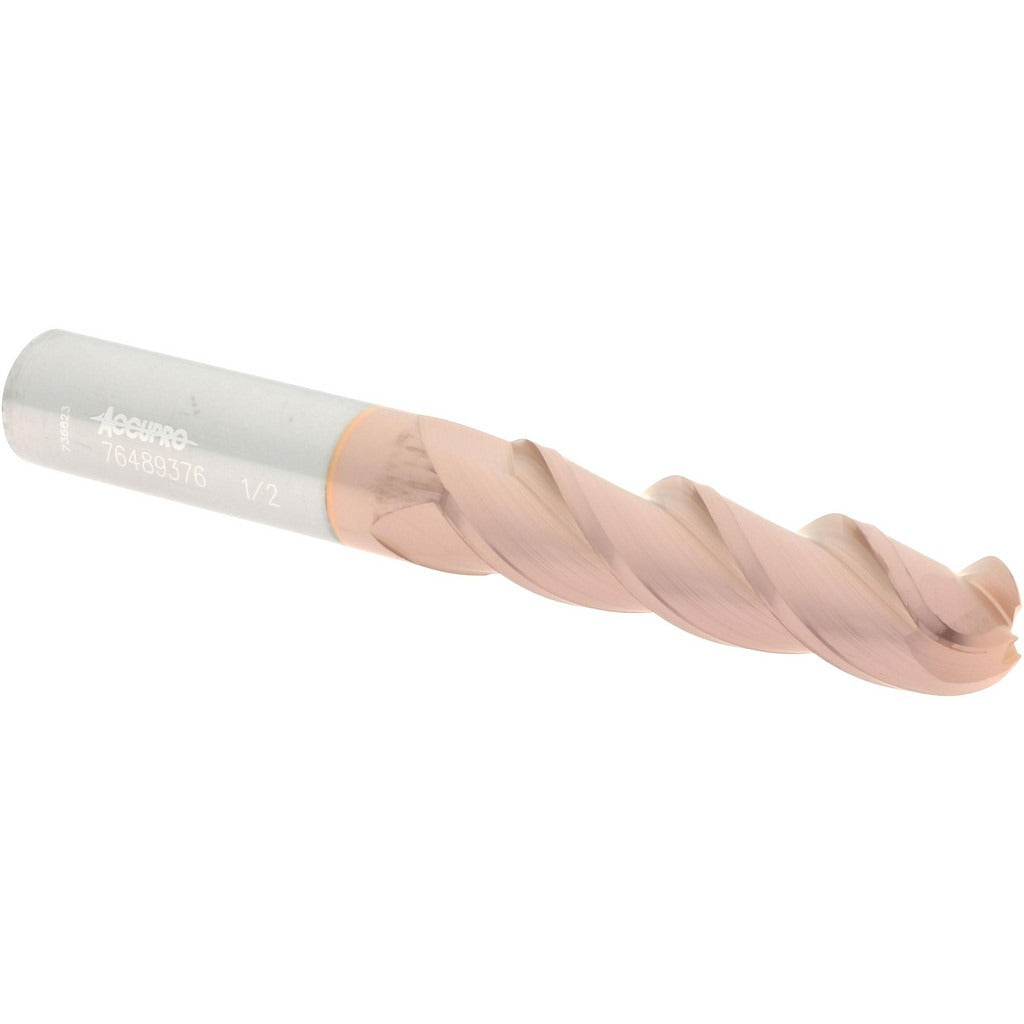 ACCUPRO Accupro 12184449 Ball End Mill 0.5in 3 Flute Solid Carbide