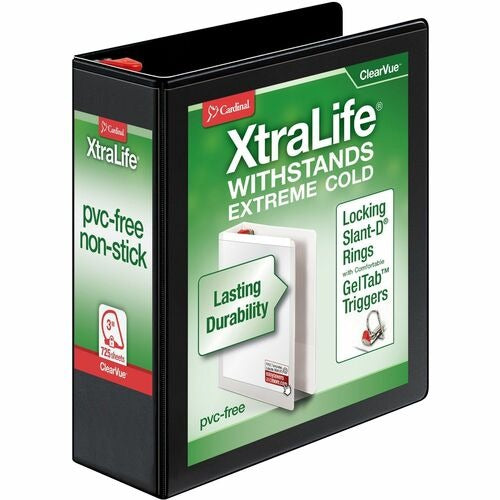 CARDINAL Cardinal CRD26331 3 Inch Black D-ring Binder Locking Slant-d