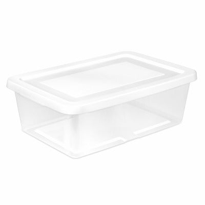 STERILITE Sterilite 42438015 Storage Box 12 Qt Clear Base White Lid