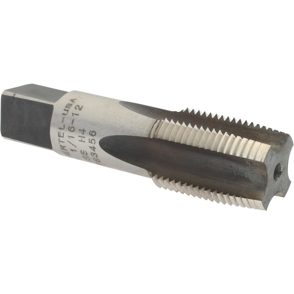 HERTEL Hertel 87019 Hand Tap 1-1/16-12 Hss 4-flute Taper Rh