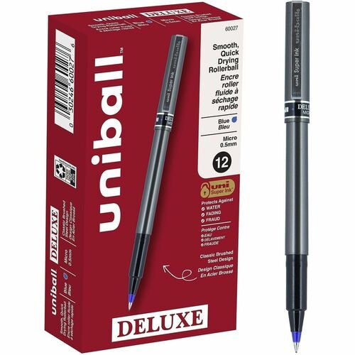 UNI-BALL Uni-ball Corporation UBC60027 Rollerball Pen 0.5mm Blue Black 12pk