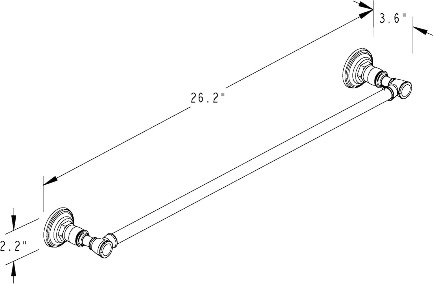 GINGERS Gingers 4803/PN Eavon 24 Inch Towel Bar Polished Nickel