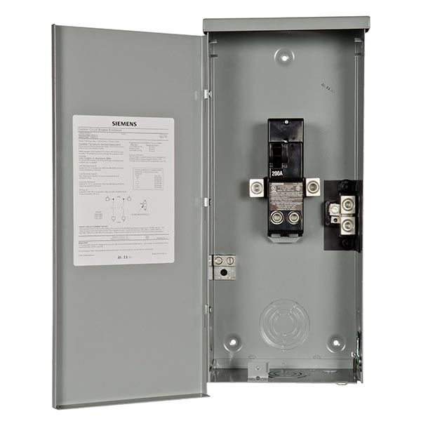 Siemens W0202MB1200CU 120/240 VAC 200 Amp 1-Phase 3-Wire NEMA 3R Main Breaker Load Center