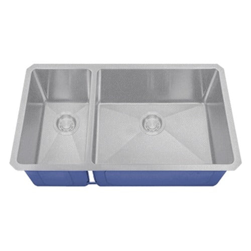 DAKOTA Dakota Plumbing DSM-3070SV 30/70 Undermount Kitchen Sink Silver