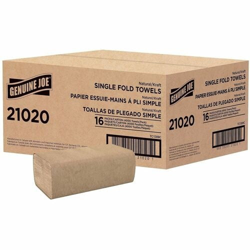 GENUINE JOE Genuine Joe GJO21020 Single-fold Paper Towels 250 Sheets