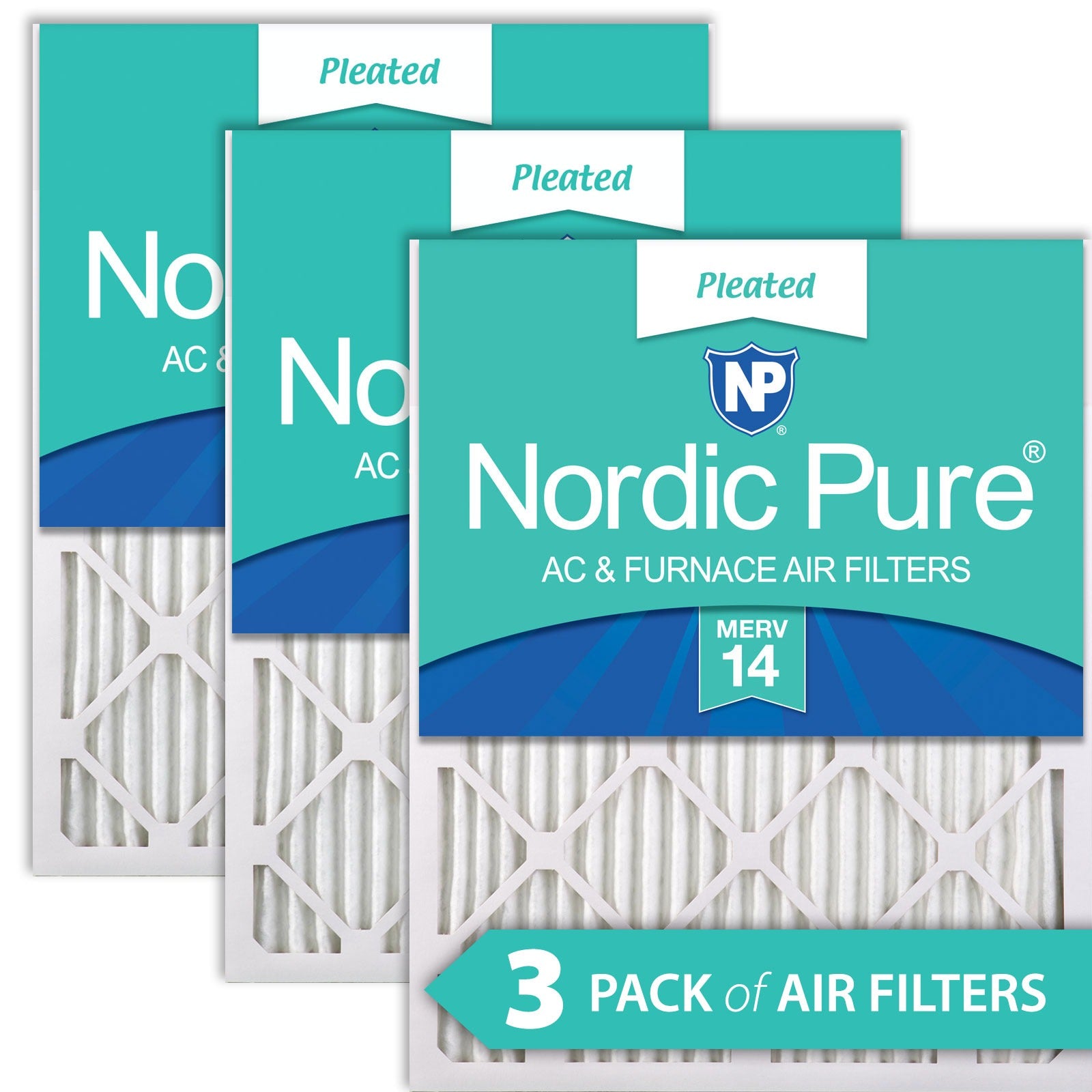 NORDIC PURE Nordic Pure 12x30x1M14-3 Pleated Air Filter Merv 14