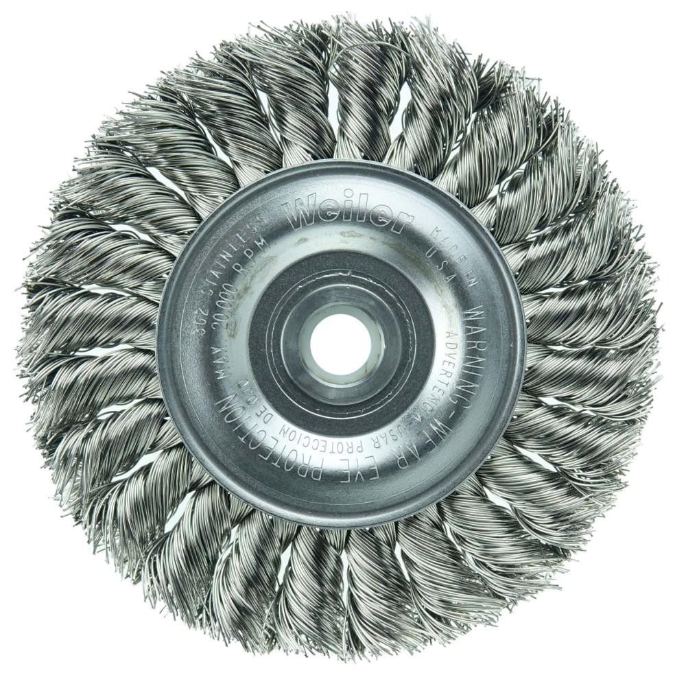 WEILER Weiler 08314 Knotted Wheel Brush 4 Inch Stainless Steel