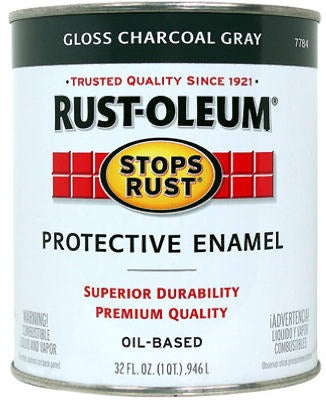 RUST-OLEUM Rust-oleum 7784-502 Charcoal Gray Enamel Paint 1 Qt