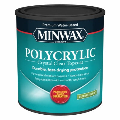 MINWAX Minwax 611114444 Polycrylic Clear Ultra Flat Finish Quart
