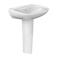 Toto LPT242.8G#11 Prominence Oval Basin Pedestal Bathroom Sink with CeFiONtect for 8 Inch Center Faucets Colonial White