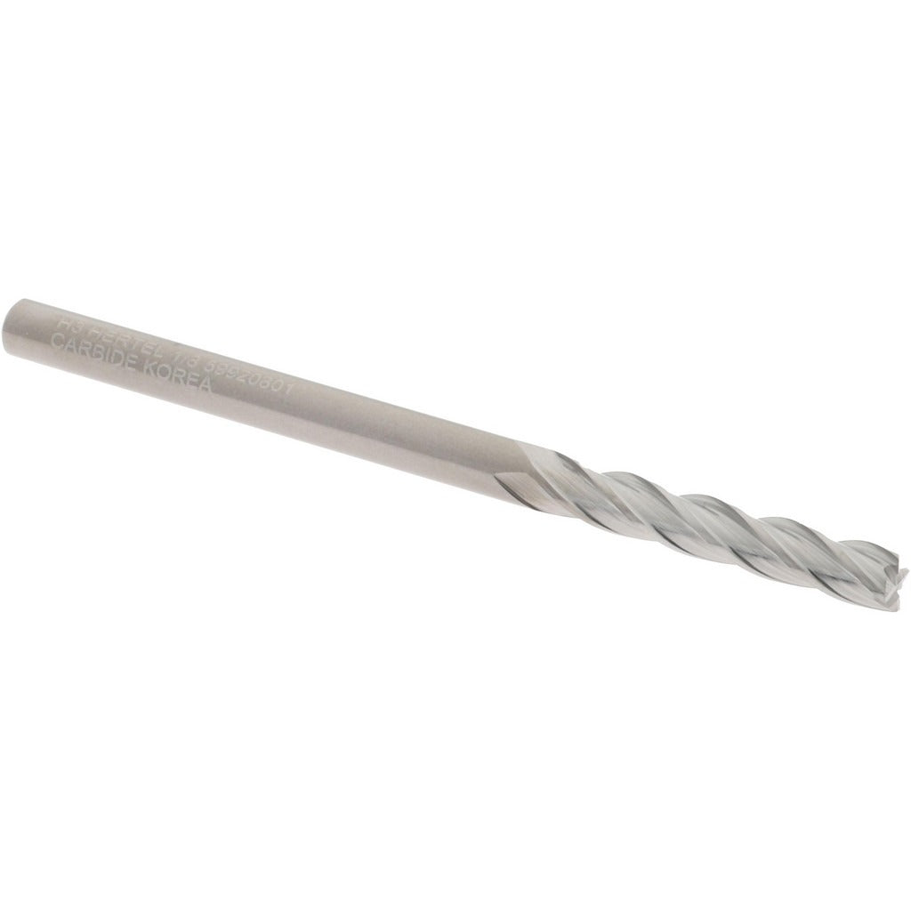 HERTEL Hertel 750384 Square End Mill 1/8 in 4 Flute Solid Carbide