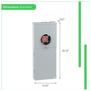 SCHNEIDER ELECTRIC Schneider Electric RC816F200C Ringless Surface Mount Meter Main 200A (8-Space/16-Circuit)