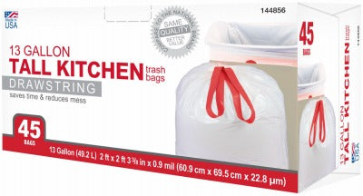 BERRY GLOBAL Berry Global 1221746 13 Gal Kitchen Trash Bag 45 Ct