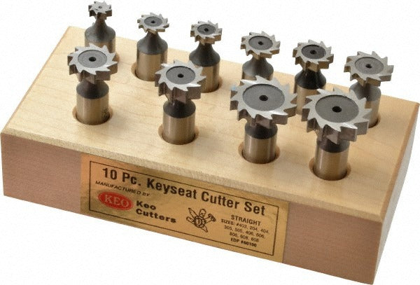 KEO Keo 943-000-337 Woodruff Keyseat Cutter Set 10 Piece
