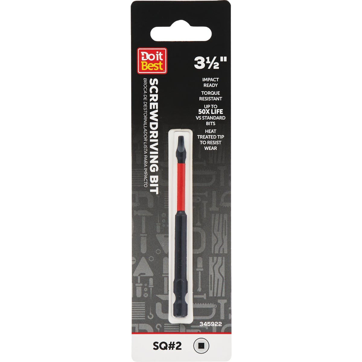 BSC PREFERRED Bsc Preferred QJDIB-SC-018 Impact Screwdriver Bit Sq2 3.5in