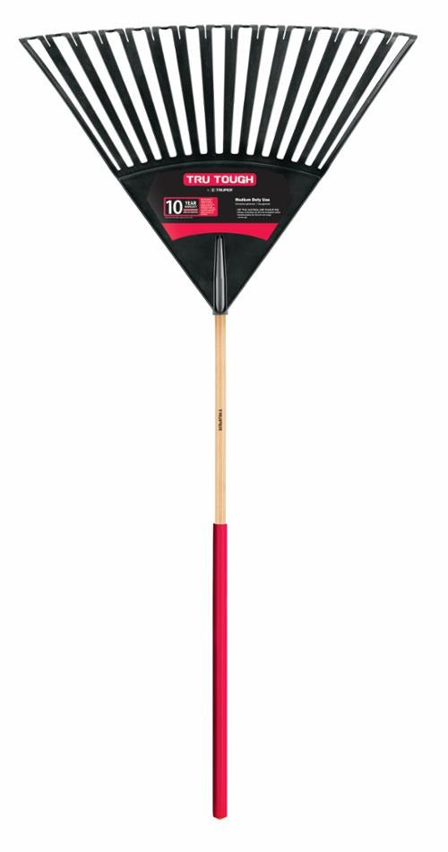 TRUPER Truper CR-30-CO Tru Tough Poly Head Clog-Resistant Leaf Rake 30 in Head 48 in Handle
