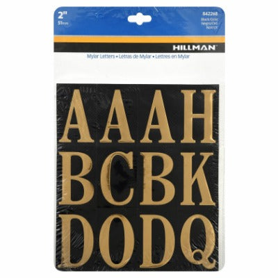 HILLMAN Hillman Fasteners 842268 2 in Gold Black Mylar Letter Set