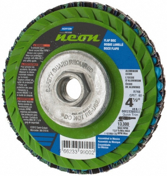 NORTON Norton 66623399002 Flap Disc 80 Grit 4.5 in Type 27