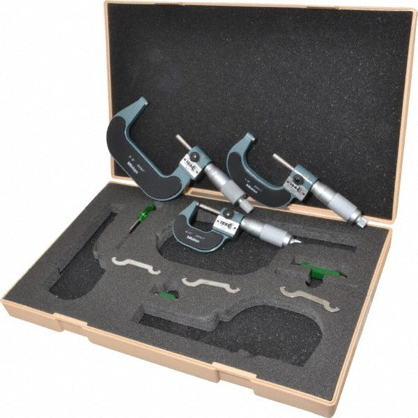 MITUTOYO Mitutoyo 193-923 Outside Micrometer Set 3 Pc 0-3 in
